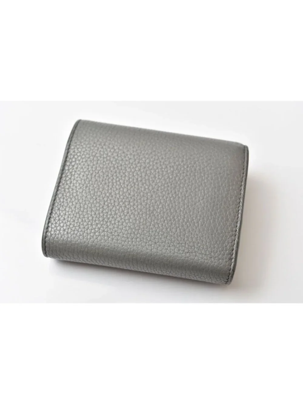 Celine Wallet Mini Small Folded Multi Function Trifold Gray Light Blue Leather